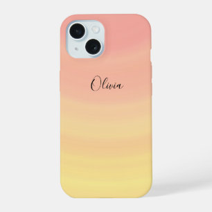 Stylish Trendy Colourful Pink Modern Monogram iPhone 15 Case