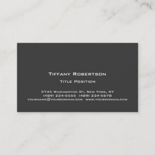 Stylish Trendy Dark Grey Professional Business Card