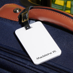 Stylish, Trendy, Modern, Minimalist Black White Luggage Tag
