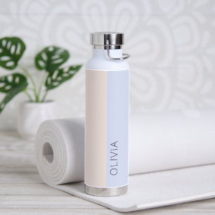 Stylish Trendy Modern Peach Blue Pastel Minimalist Water Bottle