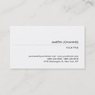 Stylish Trendy Plain Black White Business Card