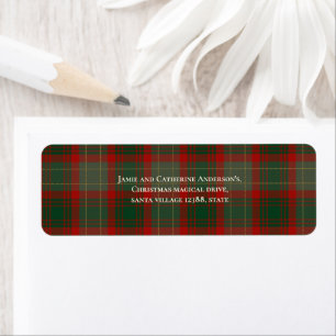Stylish Trendy Script Buffalo Plaid Christmas