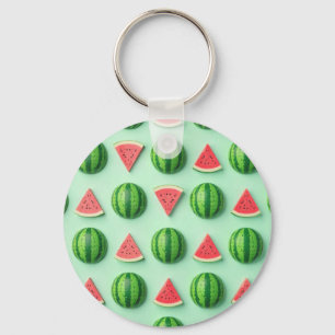 Stylish Trendy Watercolor Watermelon Keychain