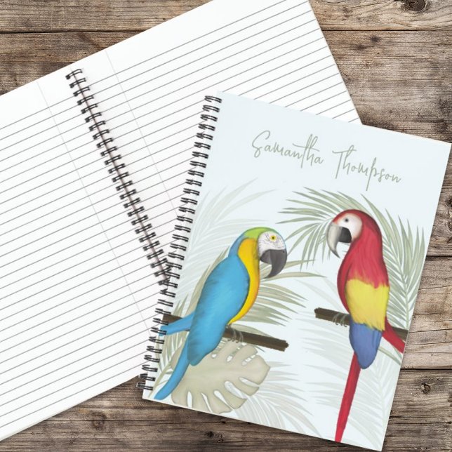 Stylish Tropical Birds Cute Trendy Calligraphy Notebook (Creator Uploaded)