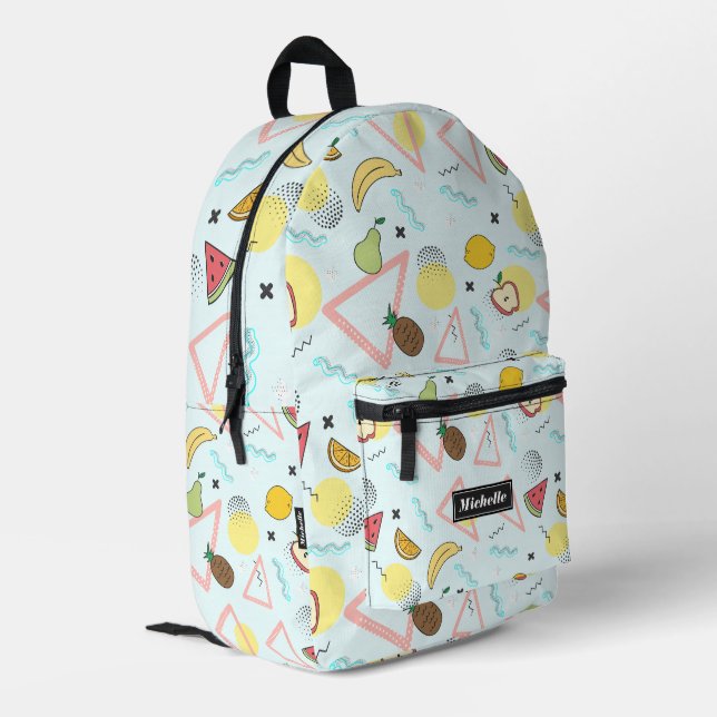 Stylish Tropical Summer Fruit Watermelon Blue  Printed Backpack (Back Corner Left)