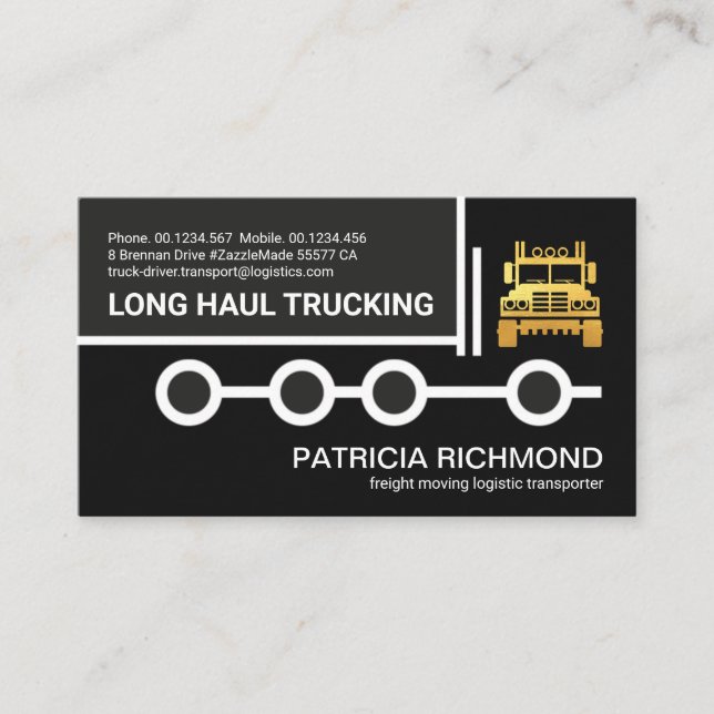 Stylish Truck Border Freight Forwarding Business Card (Front)