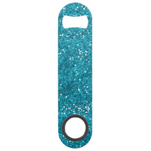 Stylish Turquoise Blue Glitter Speed Bottle Opener
