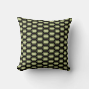 Stylish Turtle Shell Pattern on Green & Black Throw Pillow