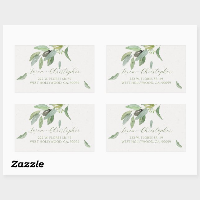  Stylish Tuscany watercolor Olive Leaves Branch Sticker (Sheet)