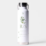 Stylish Tuscany watercolor Olive Leaves Branch Water Bottle<br><div class="desc">This stylish watercolor Tuscany olive leaves branch has elegant gold and olive green typography. You can customize text,  change images,  and paper texture background.</div>