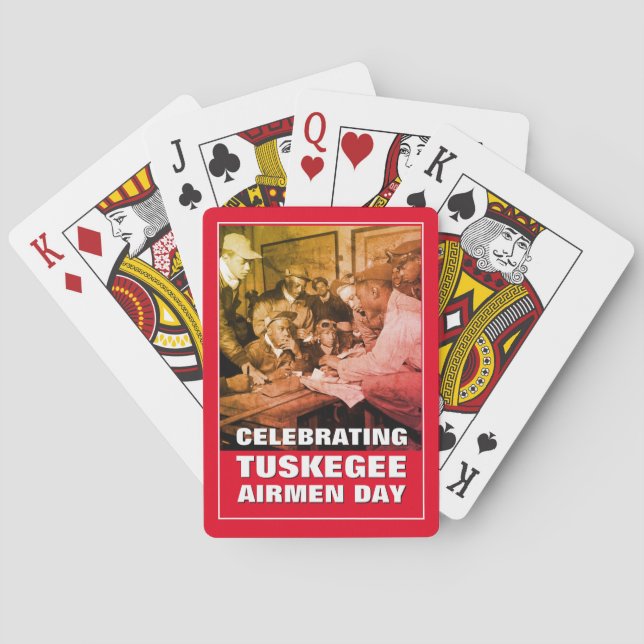 Stylish TUSKEGEE Airmen Playing Cards (Back)