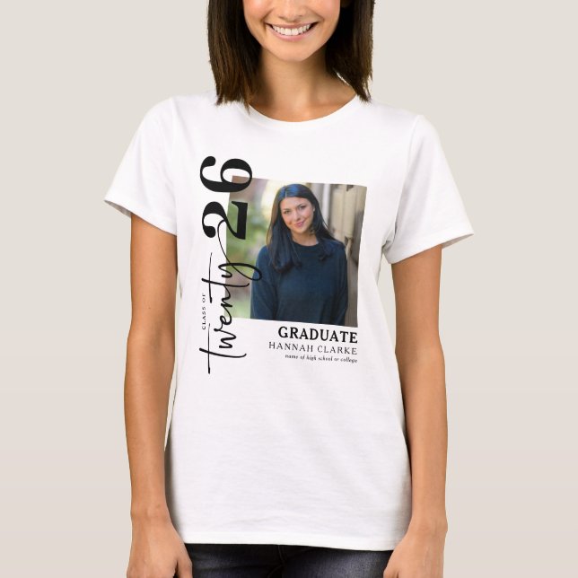 Stylish Twenty25 Photo Graduation Keepsake Gift T-Shirt (Front)
