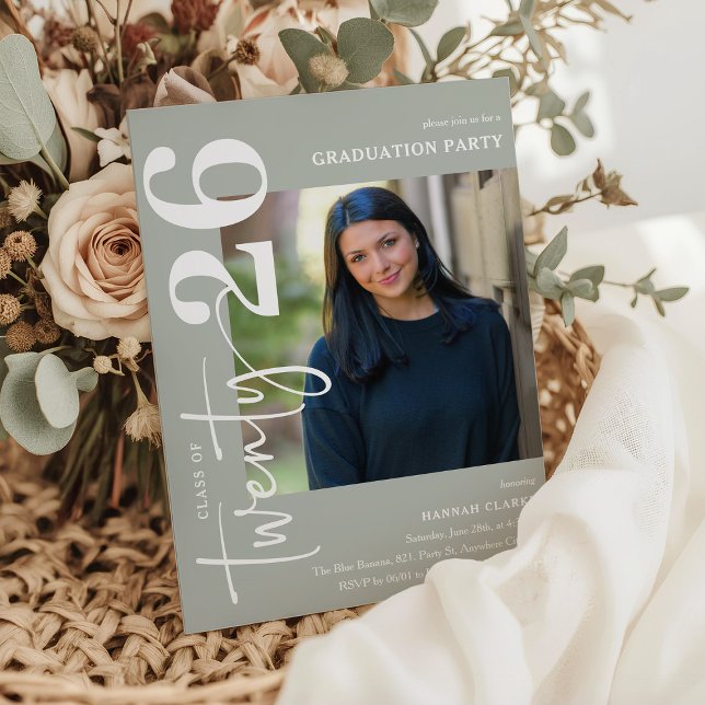 Stylish Twenty25 Photo Graduation Party Invitation (Creator Uploaded)