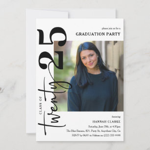 Stylish Twenty25 Photo Graduation Party Invitation
