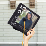 Stylish Twenty25 Photo Keepsake Gift Graduation Cap Topper<br><div class="desc">Celebrate your academic success with a touch of elegance and creativity! With the minimal calligraphy script photo Graduation Cap Topper, you can step into your future with style. The unique design includes a customizable black background, a personalized photo slot, and the chic 'twenty25' calligraphy. The modern template is effortless to...</div>