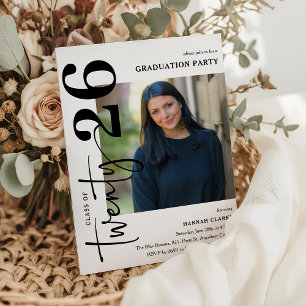 Stylish Twenty26 Photo Graduation Party Invitation