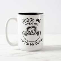 Stylish Two-Tone Coffee Mug Funny Monster Design