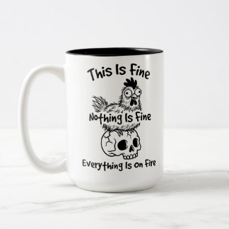 Stylish Two-Tone Mug Funny Feral Chicken Humour Qu