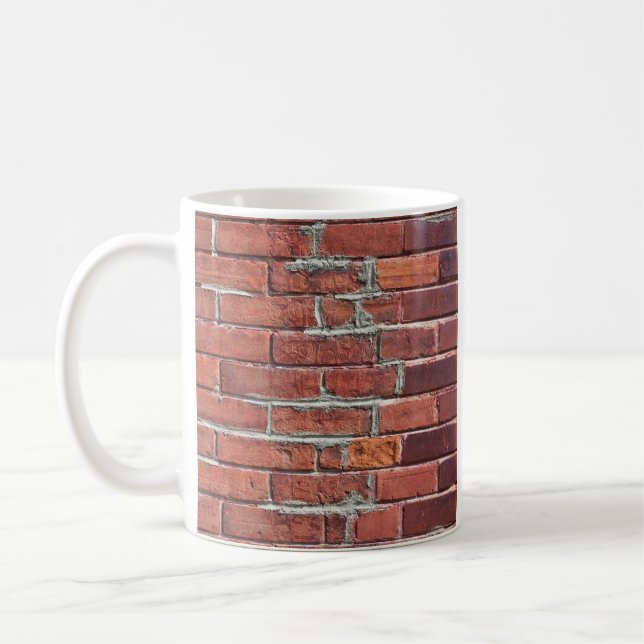 Stylish Two Tone Red Brick Wall Coffee Mug (Left)
