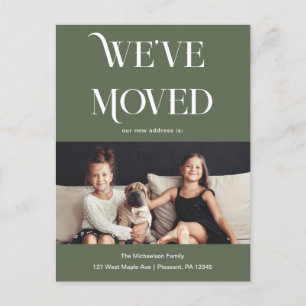 Stylish Type We Have Moved New Address Photo Postcard