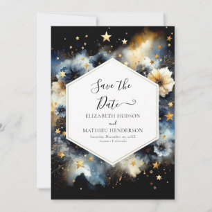 Stylish Typography Celestial Wedding Save The Date