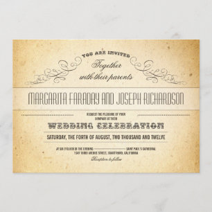 stylish typography design vintage wedding invites