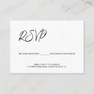 Stylish Typography Email RSVP Gold script QR code Enclosure Card