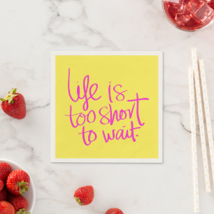 "Stylish Typography in Alluring Pink" Napkin