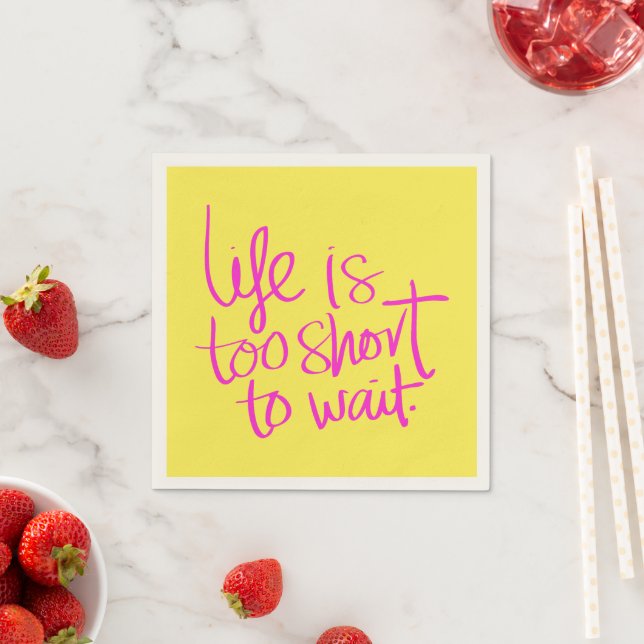 "Stylish Typography in Alluring Pink" Napkin (Insitu)