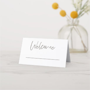 Stylish Typography Welcome Names Date Place Card