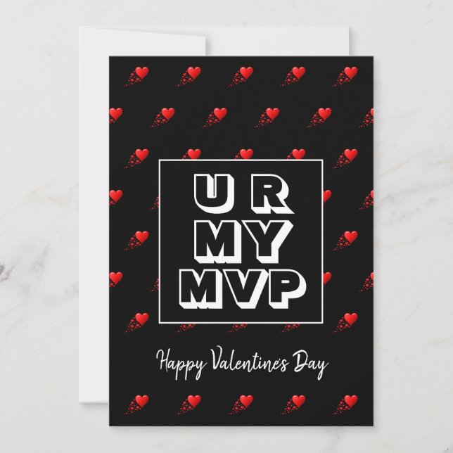 Stylish U R MY MVP Valentines Day Holiday Card (Front)