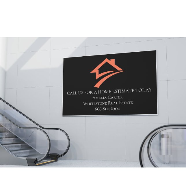 Stylish Unique Black Real Estate Agent Banner (Stylish Unique Black Real Estate Agent Banner)