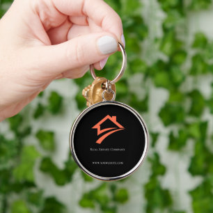 Stylish Unique Black Real Estate Agent Keychain