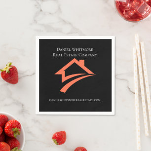 Stylish Unique Black Real Estate Agent Napkin