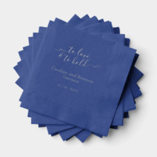 Stylish Unique Couple Names Wedding Vow Gold Foil Napkins