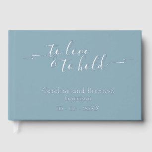 Stylish Unique Couple Names Wedding Vow Gold Guest Book