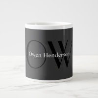 Stylish Unique Grey Black Monogram