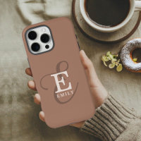 Stylish Unique Monogram Mocha Brown