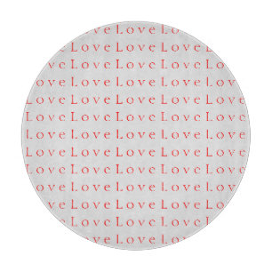 Stylish Unique Red Love Wedding Cutting Board