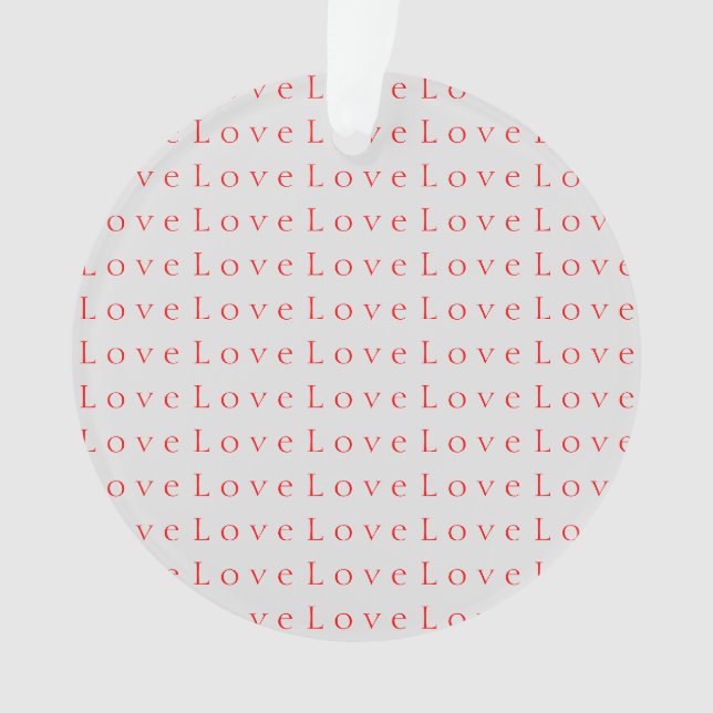 Stylish Unique Red Love Wedding Ornament (Front)
