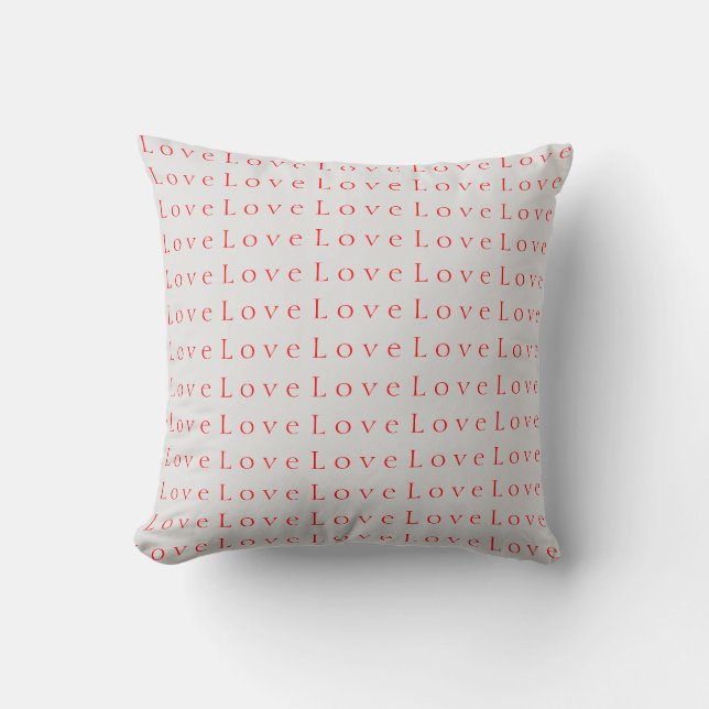 Stylish Unique Red Love Wedding Throw Pillow (Front)