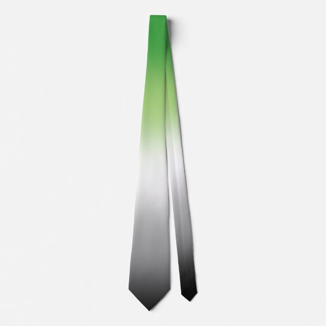 Stylish Unisex Aromantic Pride Flag Tie (Front)