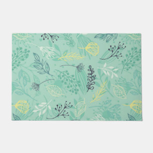 Stylish various foliage green doormat