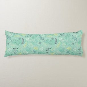 Stylish various foliage green pattern body pillow