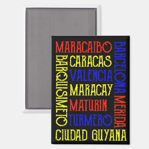 Stylish Venezuela Caracas City Names  Magnet
