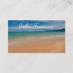 Stylish Vibrant Beach Waves Photographer Business Card