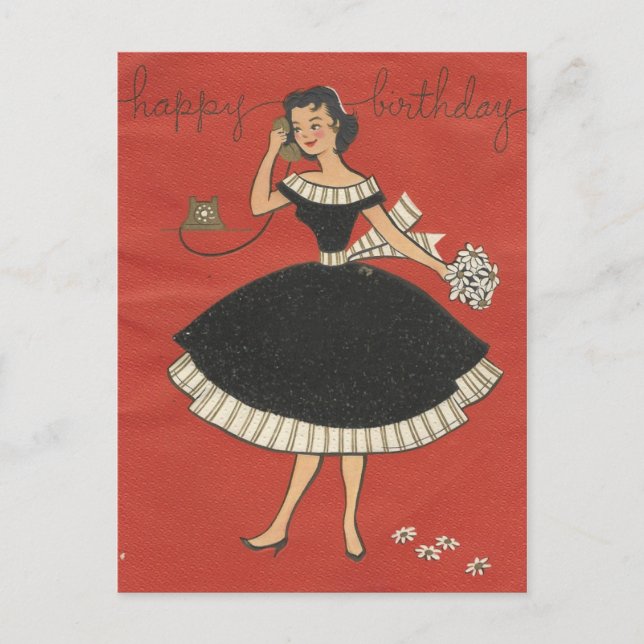 Stylish Vintage Birthday Card (Front)