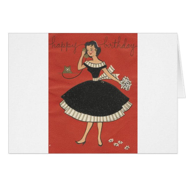 Stylish Vintage Birthday Card (Front Horizontal)