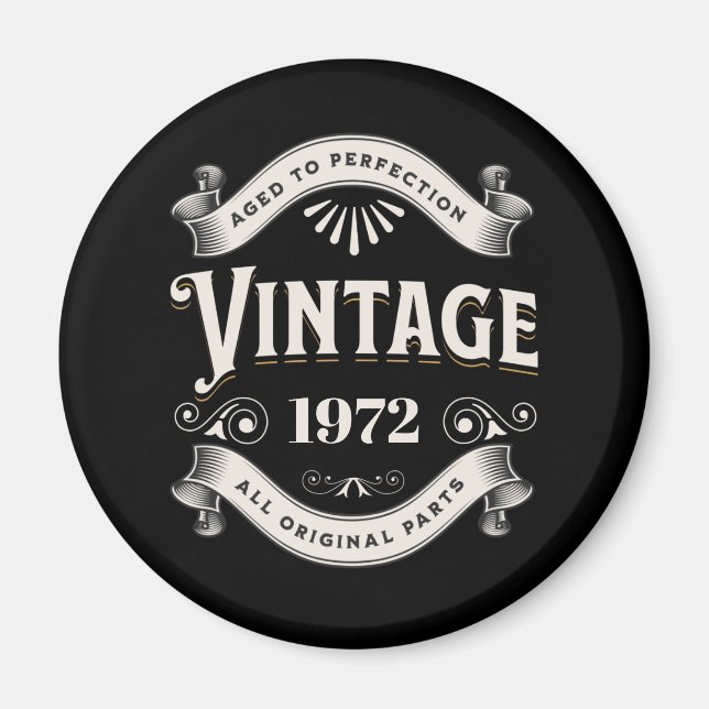 Stylish Vintage Birthday Magnet (Front)