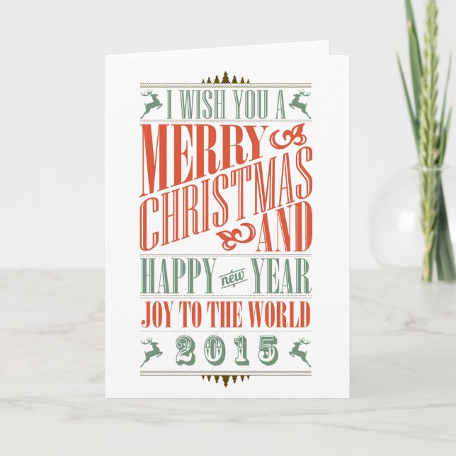 Stylish Vintage Christmas & New Year 2015 Holiday (Front)
